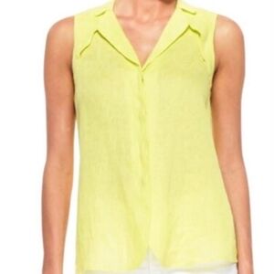 Armani Collezioni linen button up sleeveless top 4